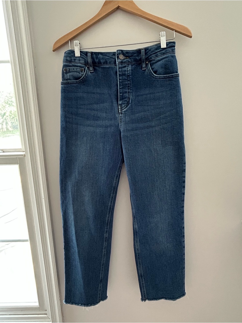 Boden Cropped High-Rise Jeans in Deep Blue Wash Size 8R